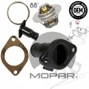 Jeep Grand Cherokee ZJ 5.2L 5.9L 93-98 Contalı Termostat ve Termostat Yuvası Seti